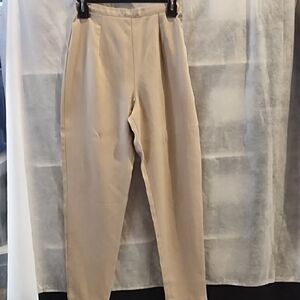 No Label Beige Striped Straight Leg Pants